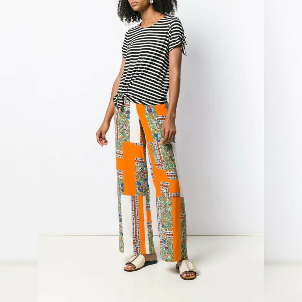 TORY BURCH "Something Wild" Print Silk Pants - Picture 2 of 7